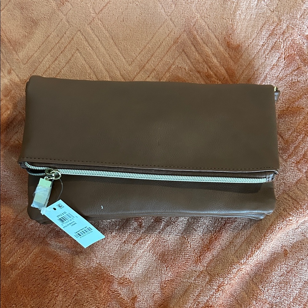 New Style &Co. Brown Foldover Clutch